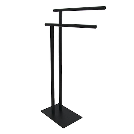 Kingston Brass SCC6030 Freestanding Double Towel Rack, Matte Black SCC6030